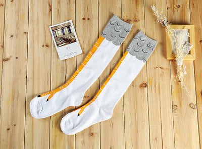Funny Chicken Cartoon Knee Socks | Cute Novelty Leg Socks, One Size, 6 Colours
