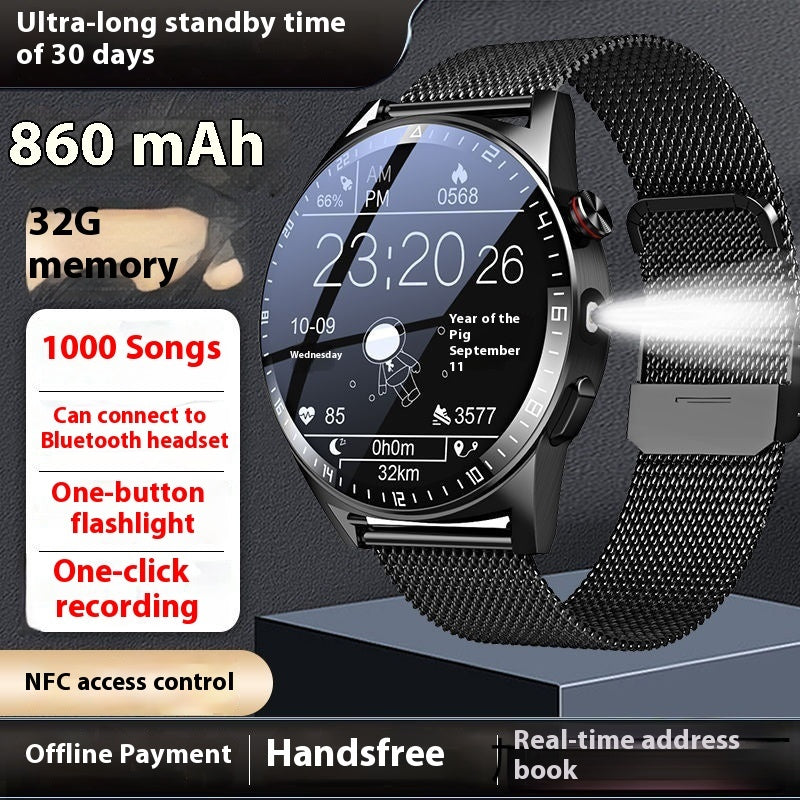 Smart Watch with 32G Memory, Flashlight & Bluetooth Calling – Ultra-Long Standby