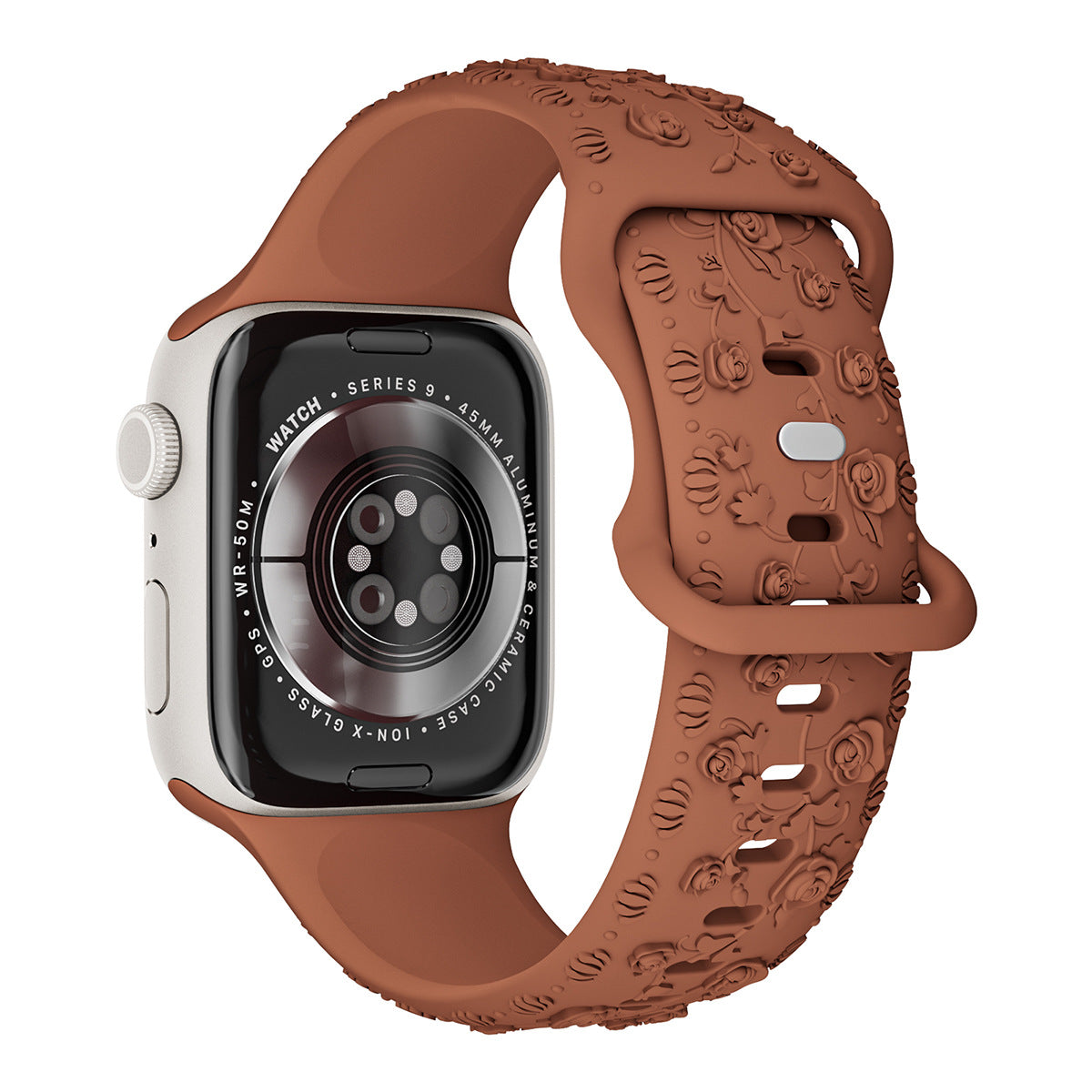 Embossed Rose Silicone Apple Watch Band – 16 Colours | 38/40/41mm & 42/44/45mm