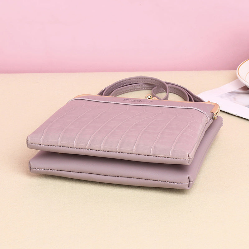Women's Alligator Pattern Crossbody Bag – Retro PU Leather Shoulder Phone Bag
