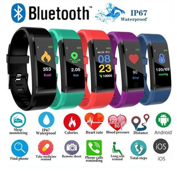 ID115Plus Smart Fitness Bracelet – Heart Rate, Sleep Monitor & Anti-Lost