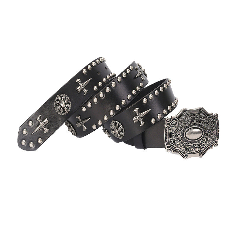Men's Skull Smooth Buckle Hip Hop Belt – Bold Statement, 105–125cm