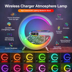 Smart LED Atmosphere Lamp – 15W Wireless Charger, Bluetooth Speaker & App Control Bedside Light