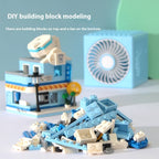 Street View Building Blocks Fan Toy | USB, 3-Speed, 36dB Quiet | HOORIVA