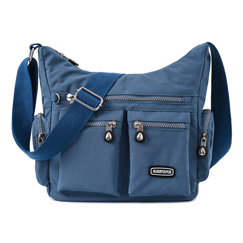 Women's Waterproof Nylon Crossbody Bag – Retro Messenger Shoulder Bag with Multi-Pockets