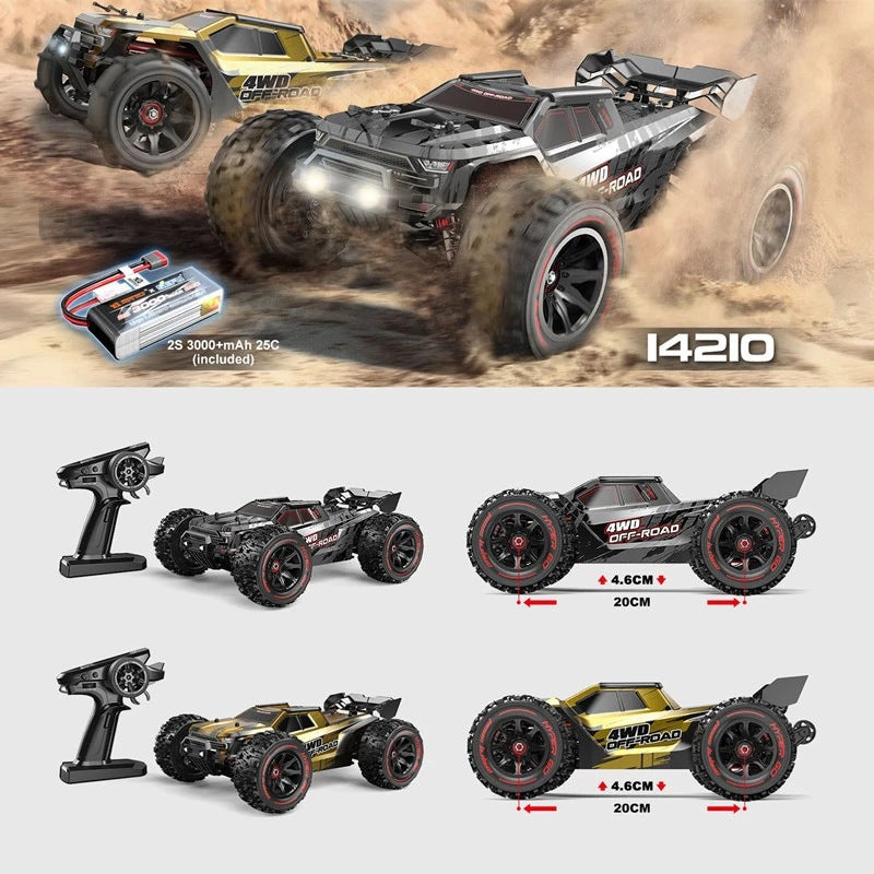 Brushless RC Drift Car 55km/h – 4WD High-Speed Remote Control Truck with Double Shell