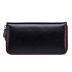 Genuine Leather Zipper Wallet – Multi-Slot Casual Purse for Men & Women
