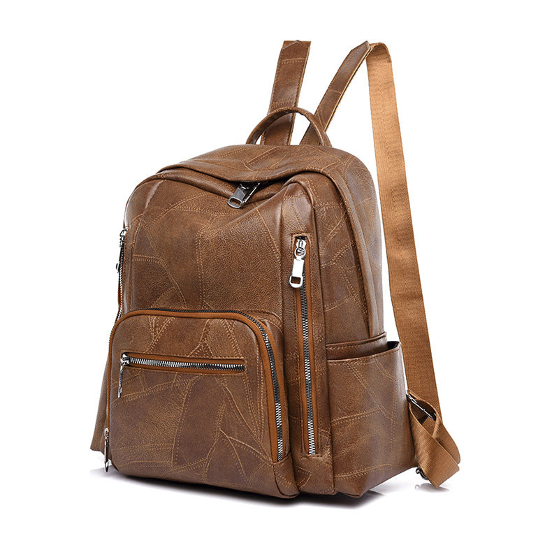 PU Leather Women's Bangkok Oval Shoulder Bag — Retro, Lacquered, 46x32cm, 4 Colours
