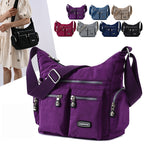Women's Waterproof Nylon Crossbody Bag – Retro Messenger Shoulder Bag with Multi-Pockets