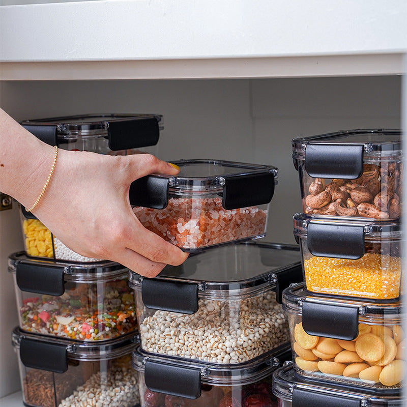 Airtight Square Food Storage Box with Lid – Clear Fresh-Keeping Container with Silicone Seal (450ml / 800ml / 1100ml)