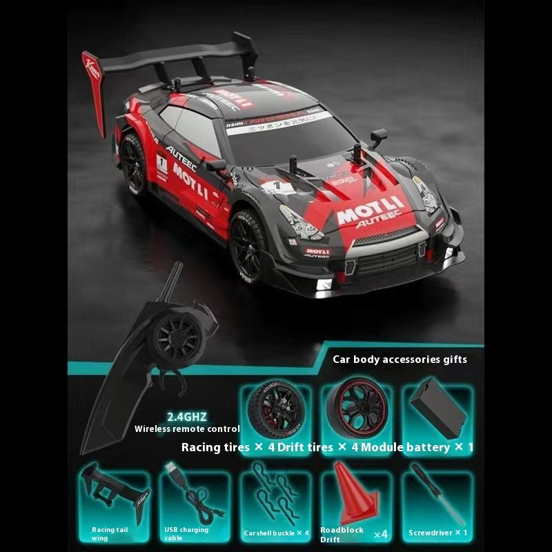 RC 4WD Drift Car 1:14 Scale - 2.4G Remote Control Racing Car with LED Lights & Rechargeable Battery