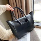 Women's Retro PU Leather Tote Bag – Large Capacity Shoulder Handbag