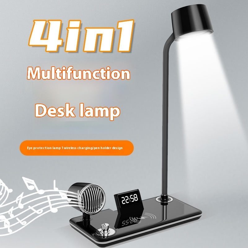 Smart Desk Lamp with Wireless Charging, Digital Clock & Alarm – Eye Protection | Hooriva