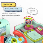 Kids Educational Transformation Toy | Light & Music Coin Bank RC Plane