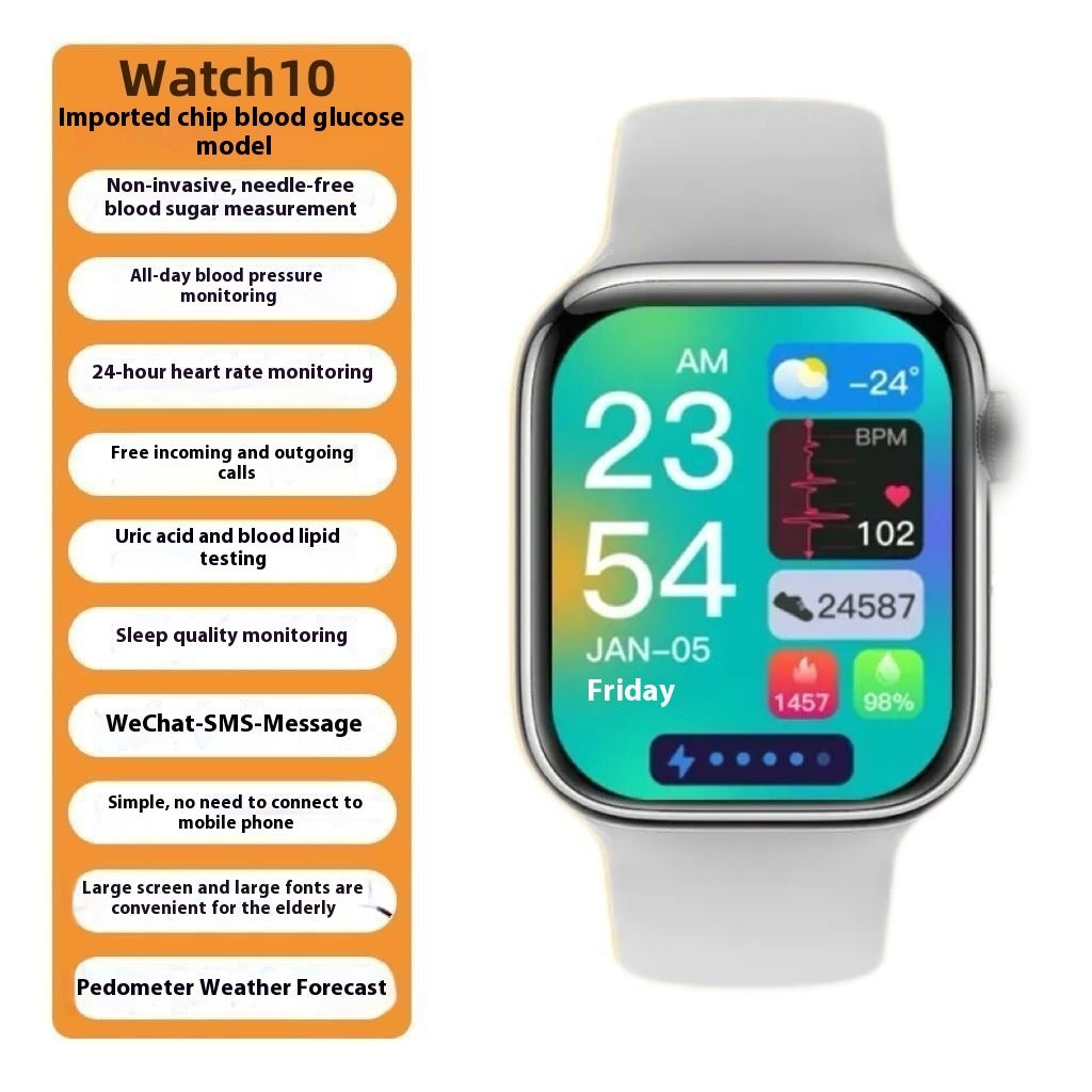 Health Smart Watch – Needle-Free Blood Sugar, Blood Pressure, Uric Acid & Bluetooth Calling