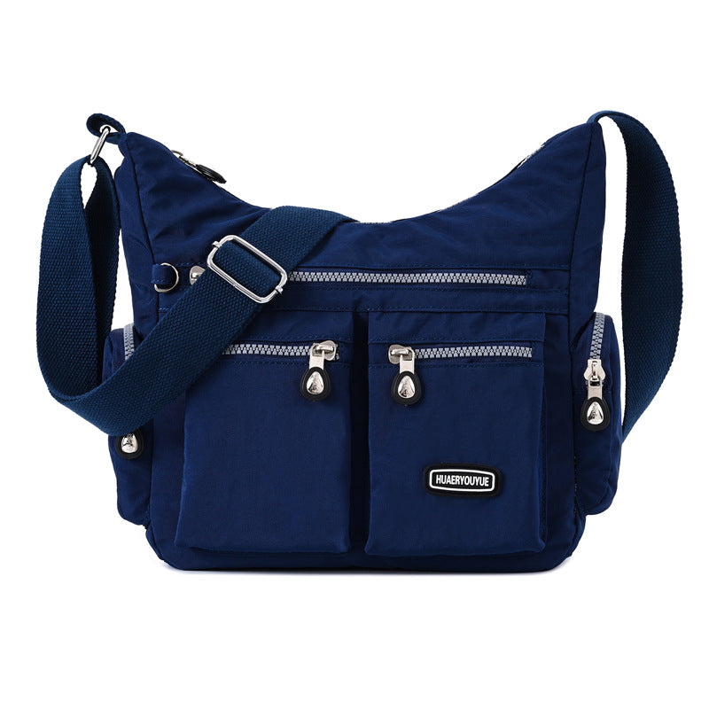 Women's Waterproof Nylon Crossbody Bag – Retro Messenger Shoulder Bag with Multi-Pockets