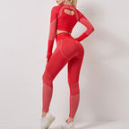 Women's Nylon Yoga 2-Piece Set | Sport Top & Pants Suit