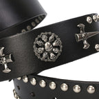 Men's Skull Smooth Buckle Hip Hop Belt – Bold Statement, 105–125cm