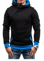 Men's Oblique Zipper Hoodie Sweatshirt | Polyester Tracksuit Top M–XXL | HOORIVA