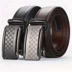 Men's Full Grain Leather Belt – Anti-Scratch Ratchet Buckle | Black & Brown | 110–130cm | Formal & Casual | Hooriva