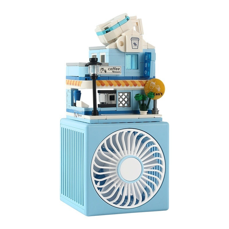 Street View Building Blocks Fan Toy | USB, 3-Speed, 36dB Quiet | HOORIVA