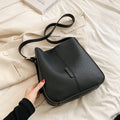 PU Leather Women's Bucket Crossbody Bag — Soft, Street Trend, Black, Brown & Khaki