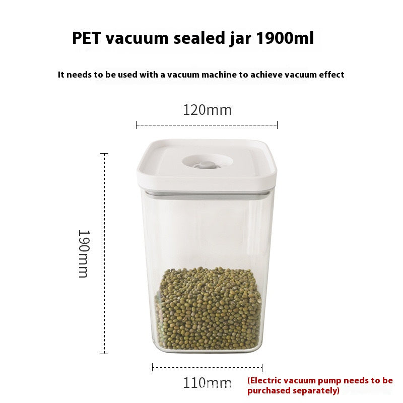 Vacuum Seal Food Storage Canister – Borosilicate Glass & PET Stackable Jars with Electric Pump (450ml–2500ml)