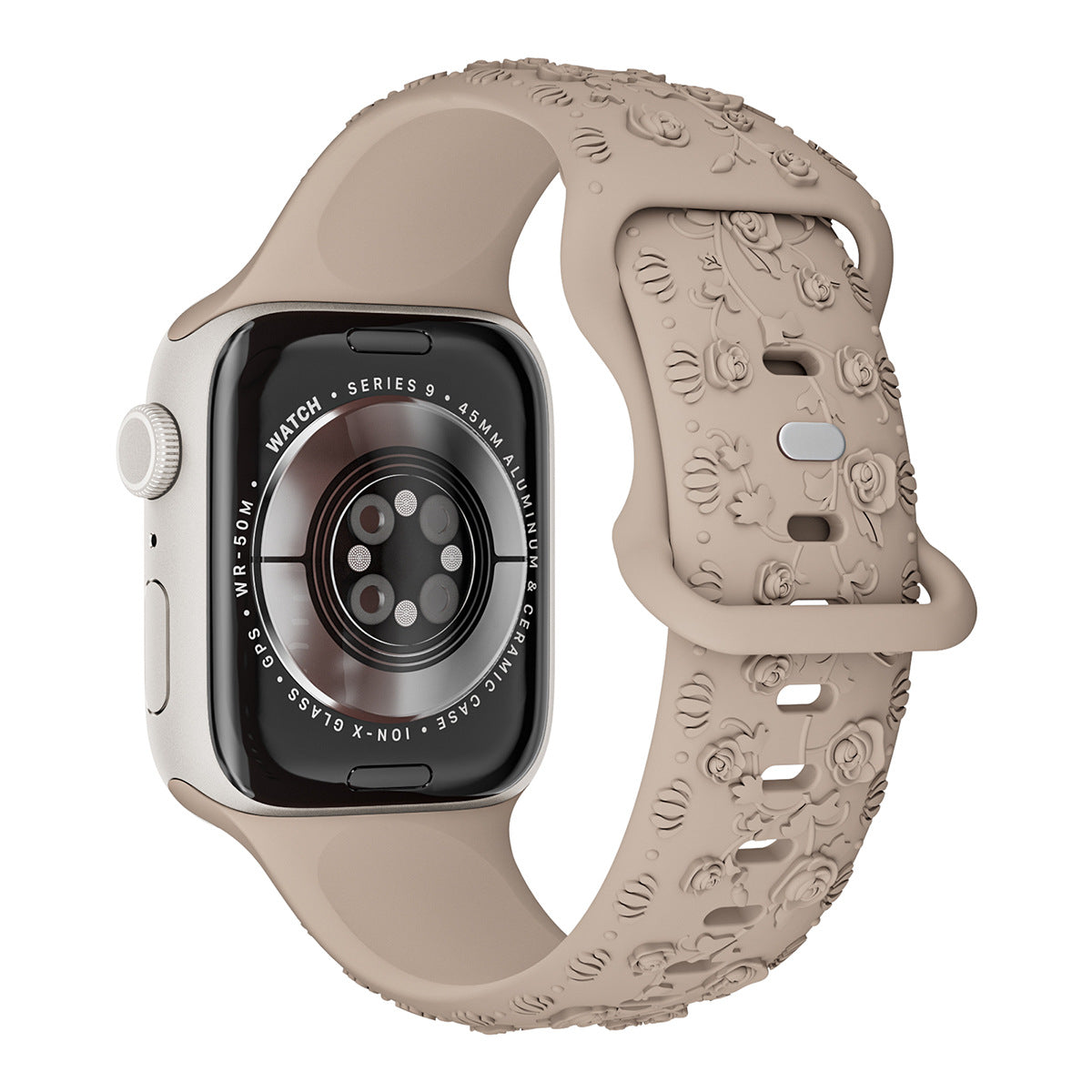 Embossed Rose Silicone Apple Watch Band – 16 Colours | 38/40/41mm & 42/44/45mm