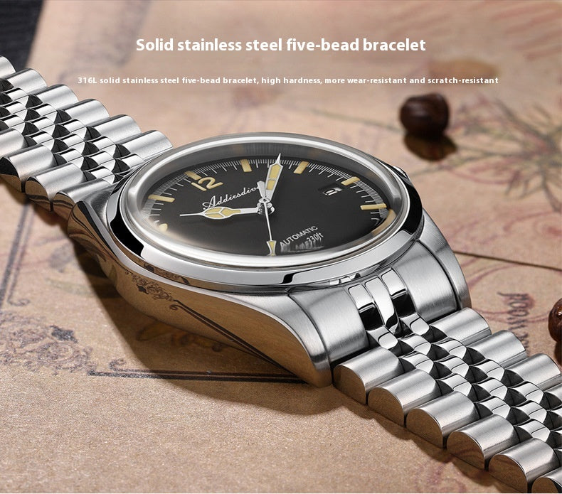 316L Stainless Steel Automatic Mechanical Watch – Business Style | Hooriva