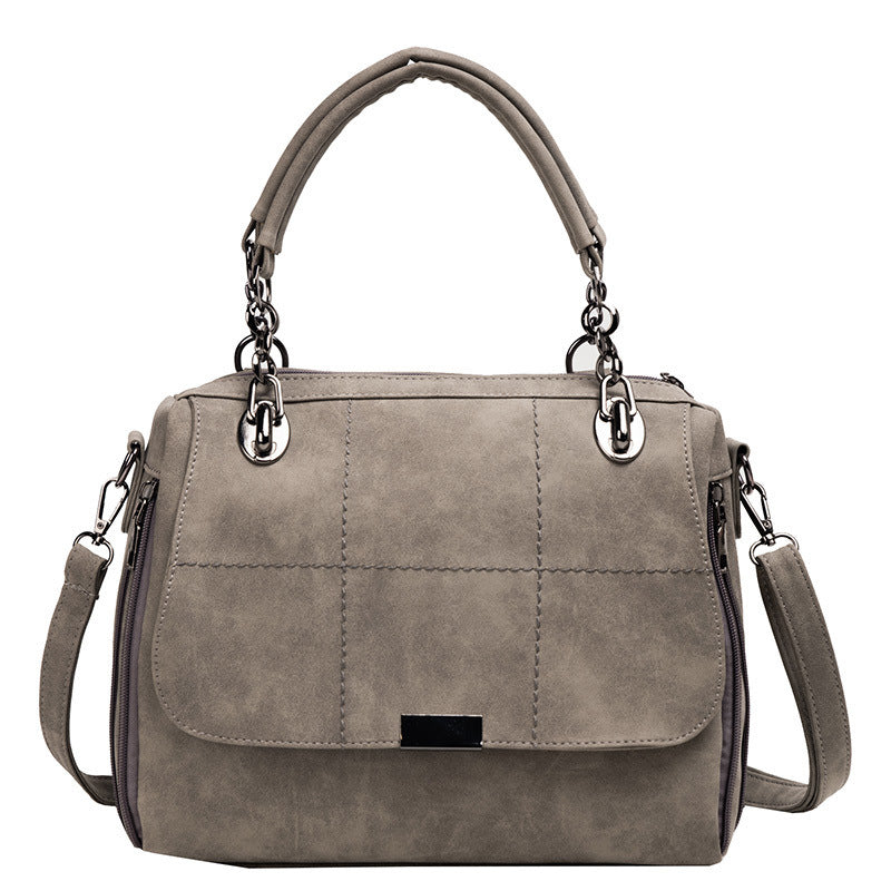 Women's Matte PU Leather Boston Bag – Large Capacity Scrub Tote for Travel & Everyday Use