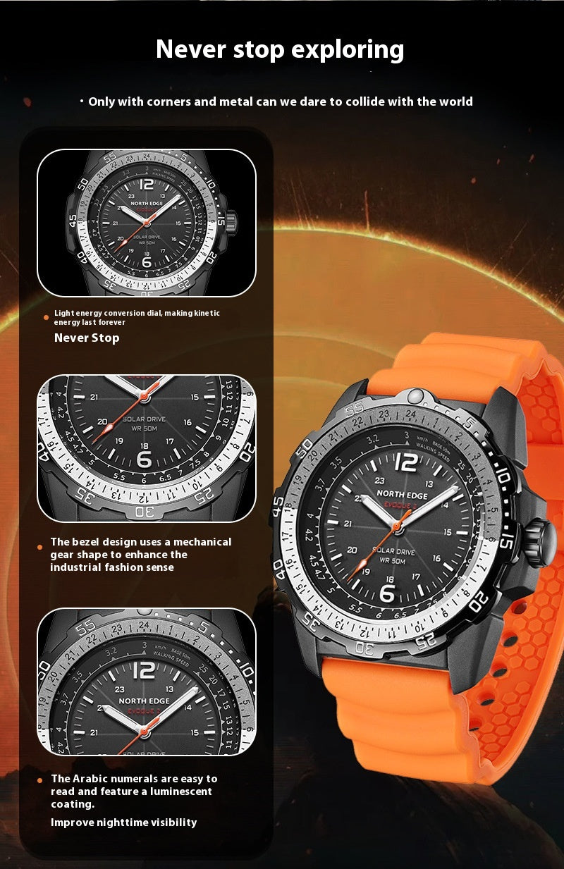EVOQUE2 Solar Powered Sports Watch | Eco-Drive, Waterproof, 21+ Day Battery
