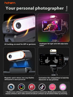 Hohem iSteady Vast Phone Gimbal | تتبع الوجه بالذكاء الاصطناعي، ضوء تعبئة مغناطيسي وبطارية تدوم 18 ساعة