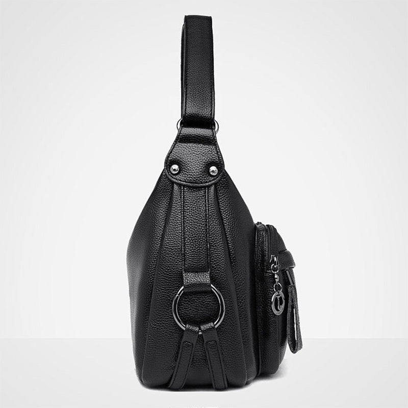 Women's Large Capacity Shoulder Bag – Soft PU Leather Crossbody Tote Handbag