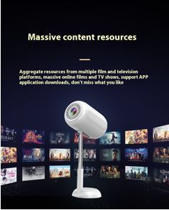 جهاز العرض الذكي عالي الدقة TS-6 | شاشة 120 بوصة | جهاز عرض سينمائي منزلي