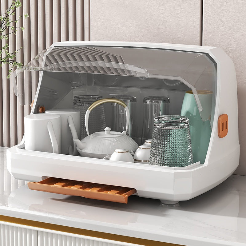 Dustproof Covered Dish & Cup Storage Rack | Kitchen Organiser with Flip Lid – Large & XL