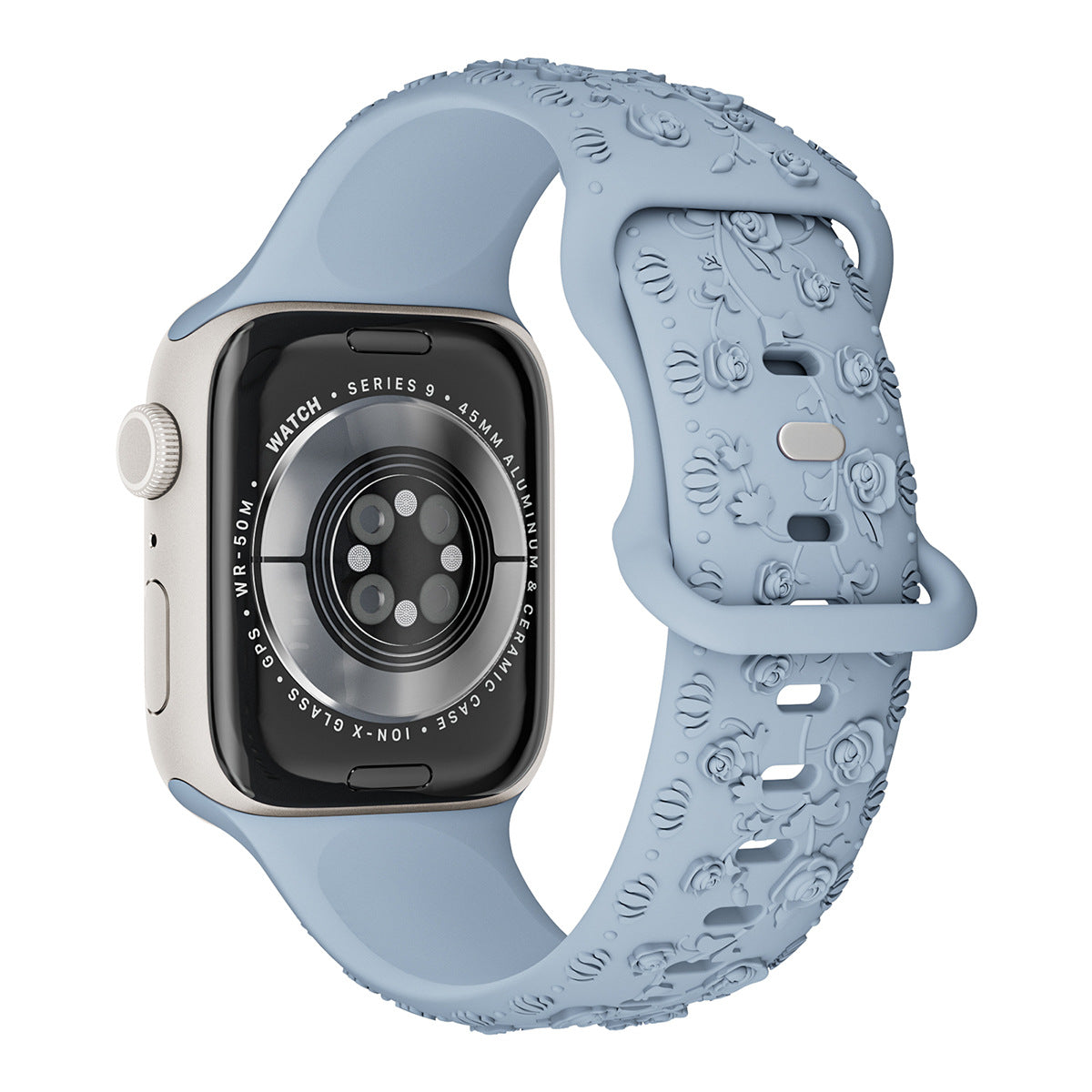 Embossed Rose Silicone Apple Watch Band – 16 Colours | 38/40/41mm & 42/44/45mm