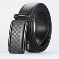 Men's Full Grain Leather Belt – Anti-Scratch Ratchet Buckle | Black & Brown | 110–130cm | Formal & Casual | Hooriva