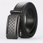 Men's Full Grain Leather Belt – Anti-Scratch Ratchet Buckle | Black & Brown | 110–130cm | Formal & Casual | Hooriva