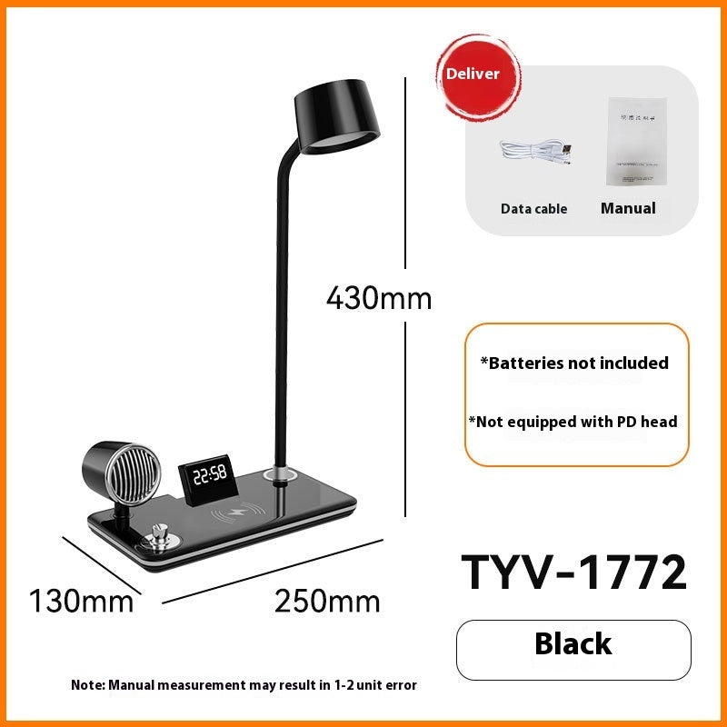 Smart Desk Lamp with Wireless Charging, Digital Clock & Alarm – Eye Protection | Hooriva