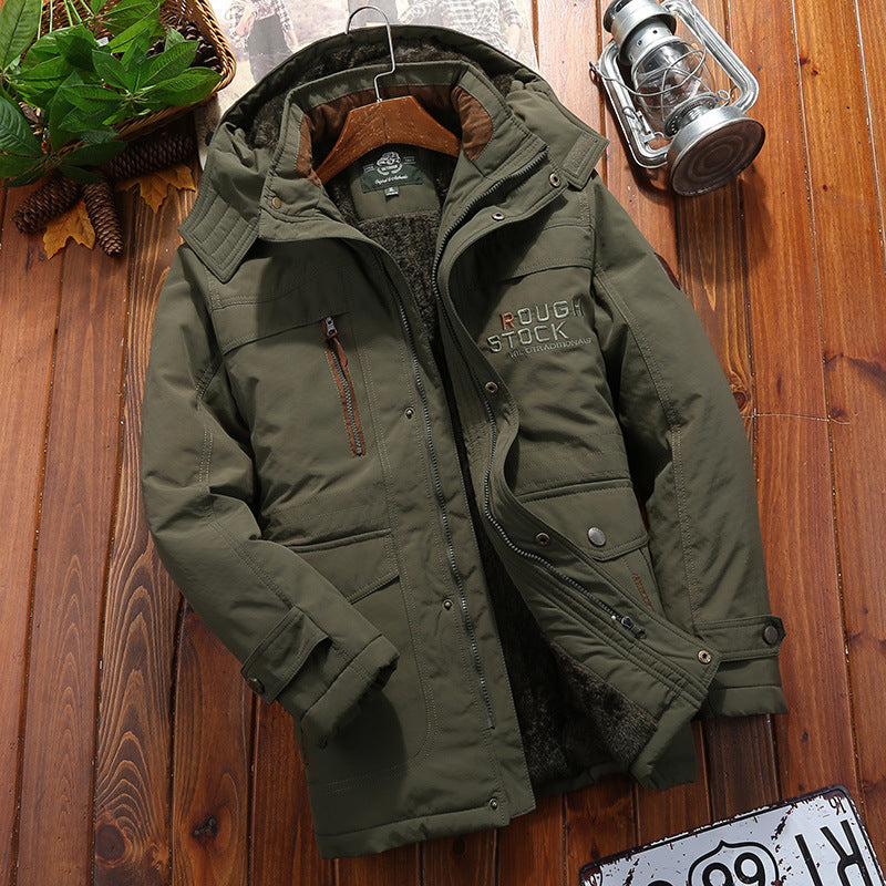 Men's Hooded Fleece-Lined Padded Jacket | Loose Fit, Warm Winter Coat, M–5XL, 4 Colours | HOORIVA