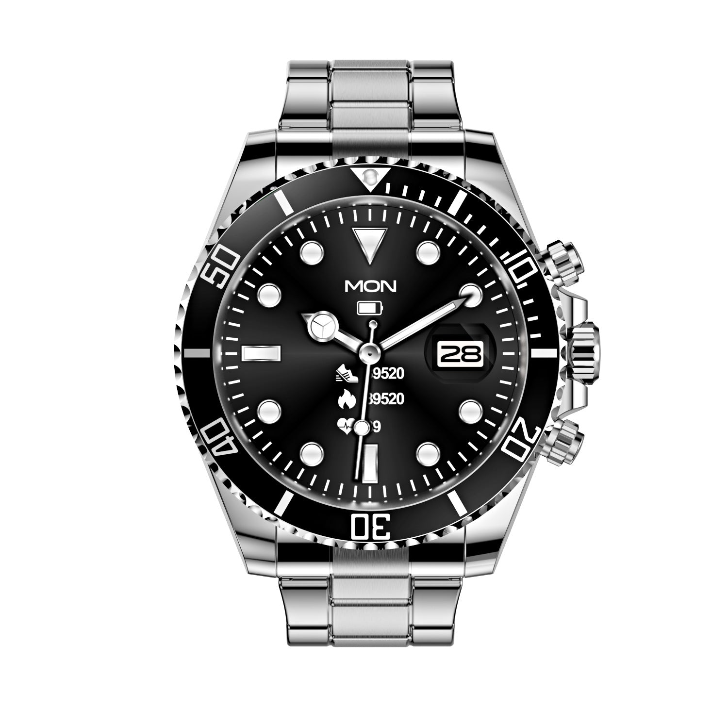 Stainless Steel Smartwatch | 1.28" TFT Swimming Waterproof, Heart Rate & Sleep Monitor
