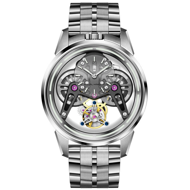 ساعة ميكانيكية رجالية IK6806 Armor Tourbillon | هيكل أسود وفضي