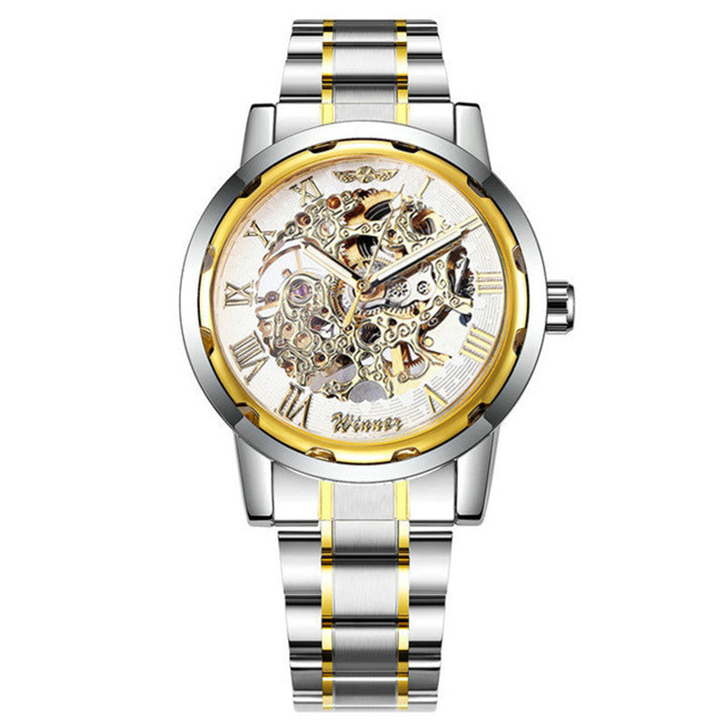 Men's Hollow Mechanical Watch | Fashion Gold & Silver Dress Watch | HOORIVA