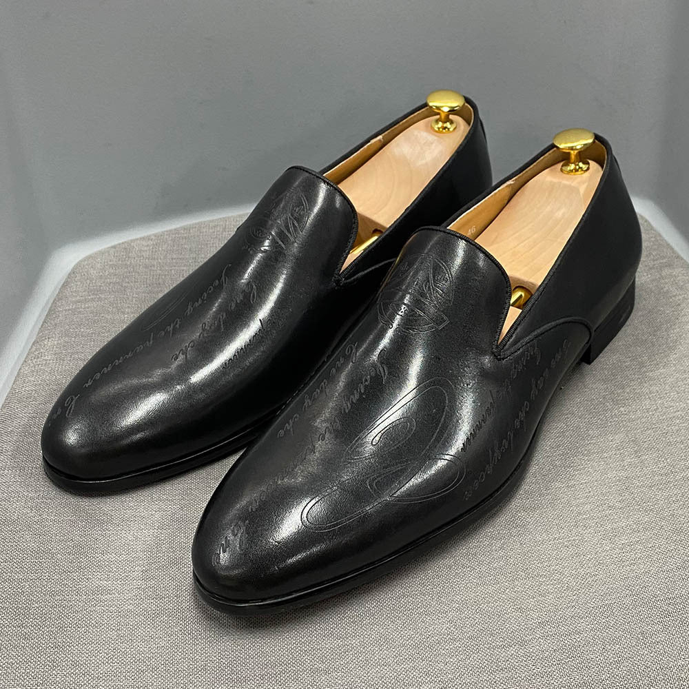 Men's Italian Hand-Painted Cowhide Leather Dress Shoes – Retro Oxford, EU 38–47 | Hooriva