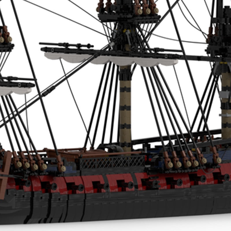 French Frigate 28-Gun Warship Building Block Model | Advanced Assembly Toy for Ages 15+