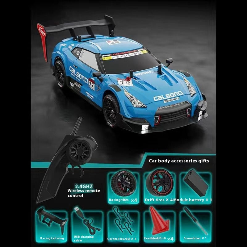 RC 4WD Drift Car 1:14 Scale - 2.4G Remote Control Racing Car with LED Lights & Rechargeable Battery