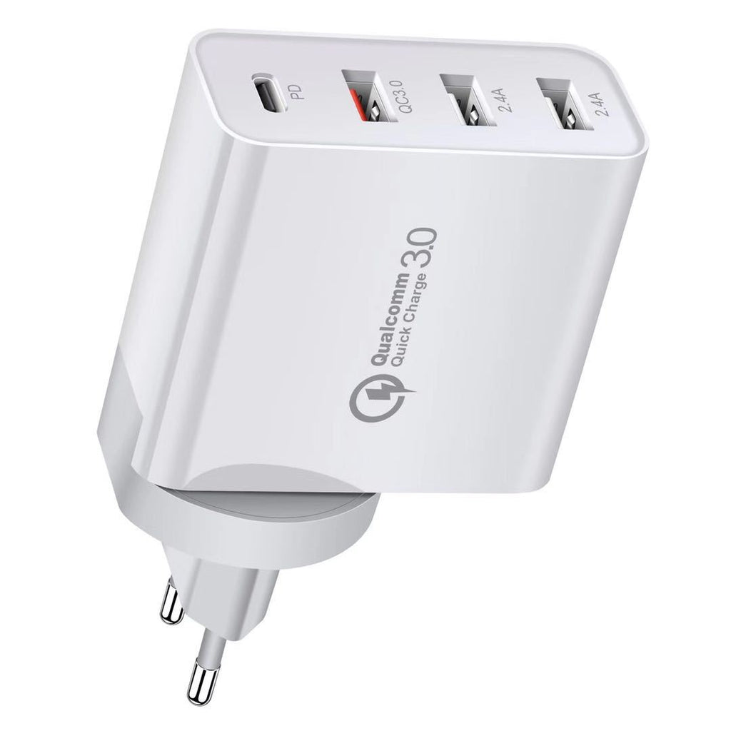 Fast Charge Phone Charger – 4-Port PD & QC USB Wall Charger