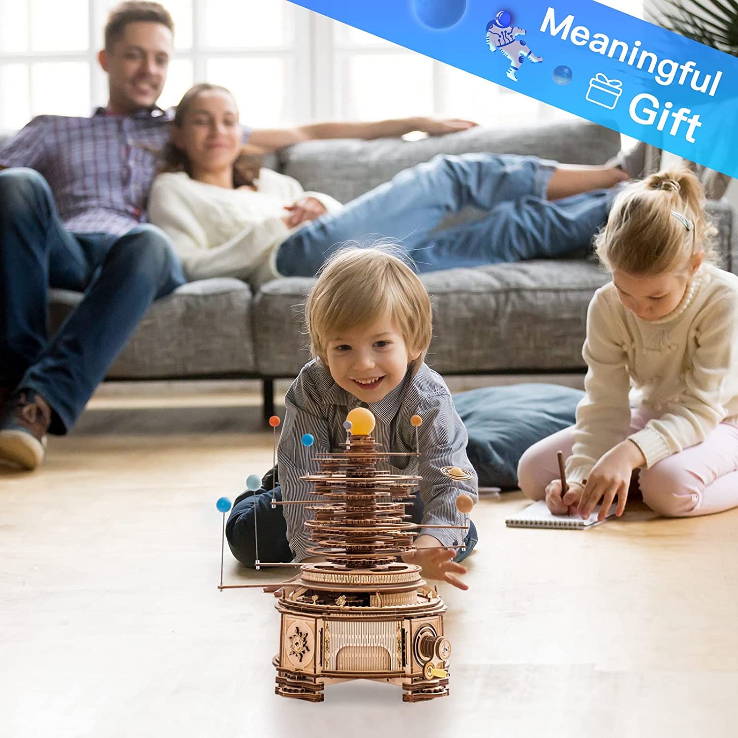 Robotime ROKR Mechanical Orrery 3D Wooden Puzzle – 316pcs Solar System Model