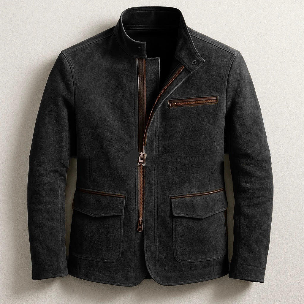 Men's Stand-Up Collar Zip-Up Jacket | Casual Vintage Outerwear, S–3XL, 3 Colours | HOORIVA