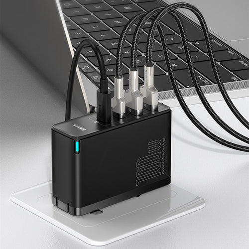100W GaN 4-Port Fast Charger | Gallium Nitride USB Charging Adapter